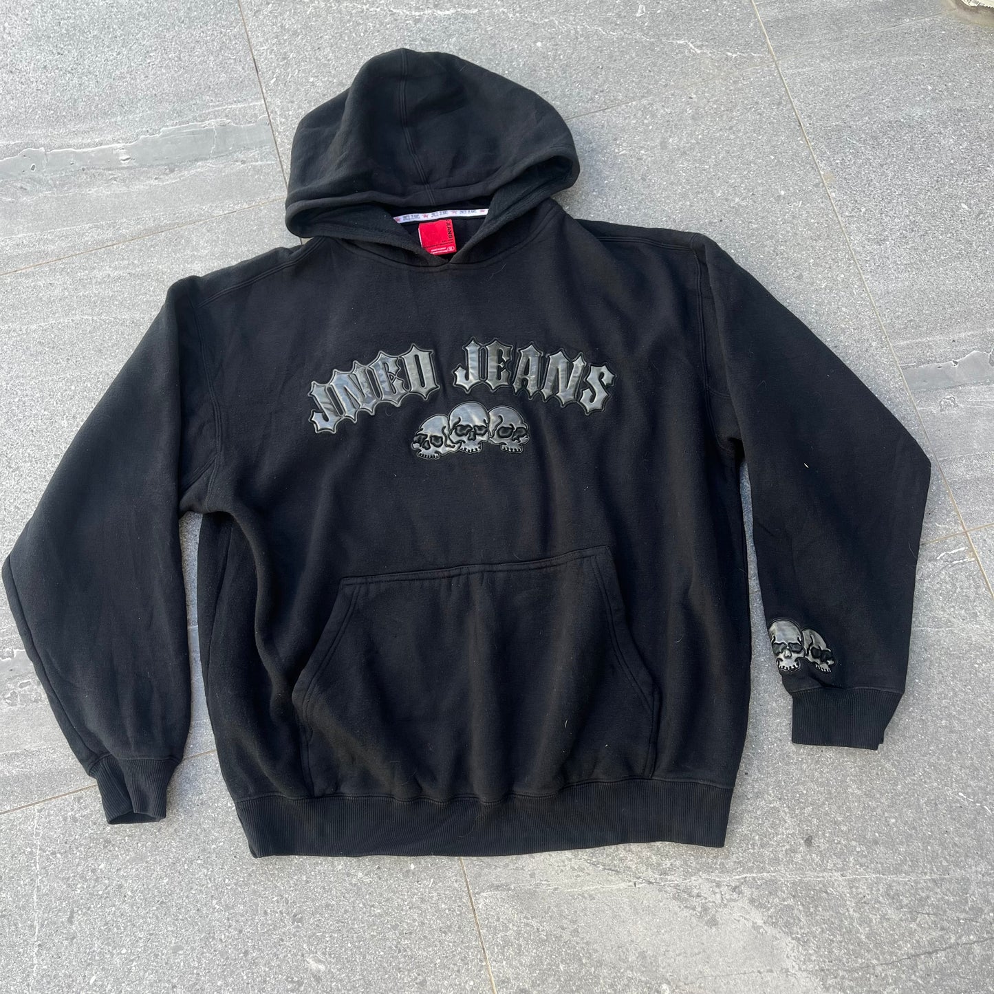 2000s JNCO triple skull hoodie - L