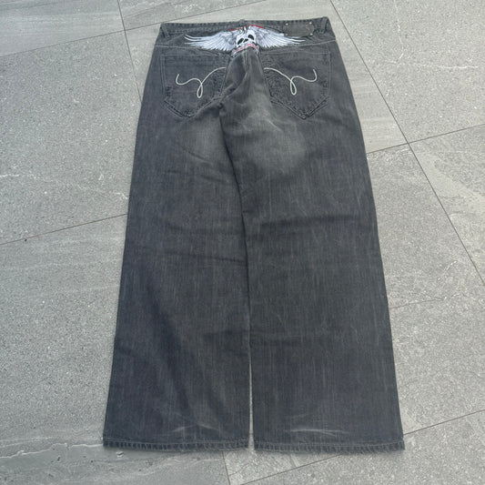 ecko winged skull jeans - 38x32”