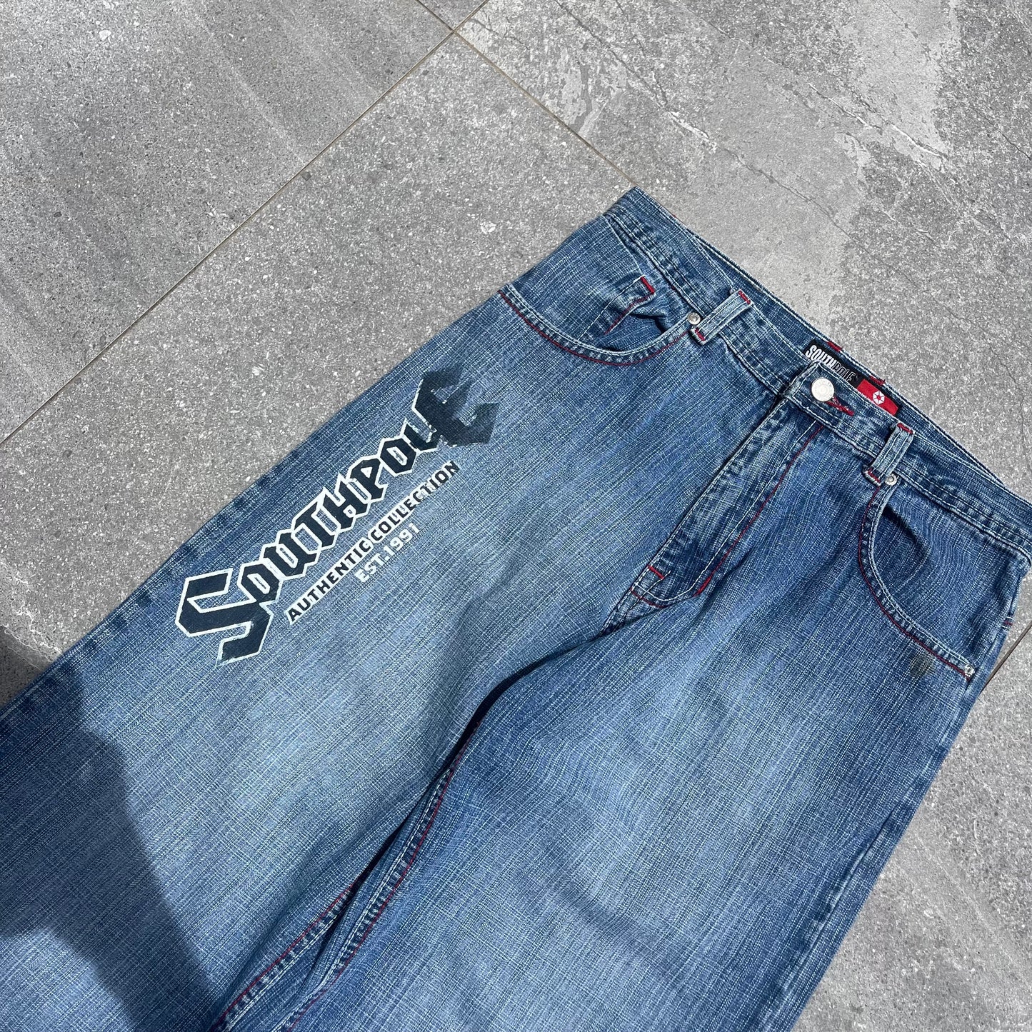 2000s southpole print jeans - 30”