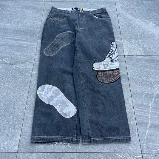 raw blue timberland jeans - 36”