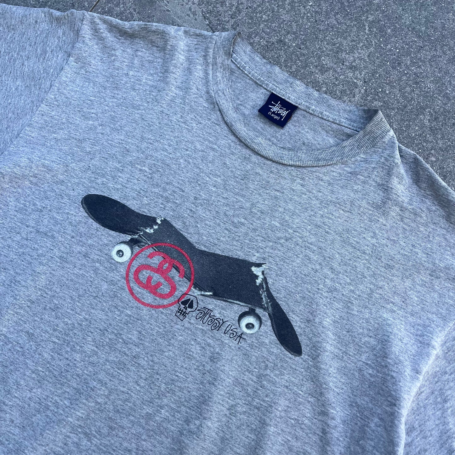 2001 stussy skateboard tee - L