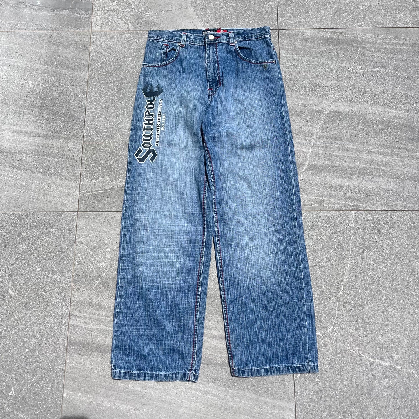 2000s southpole print jeans - 30”