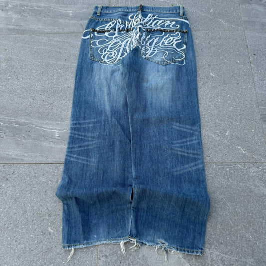 christian audigier studded jeans - 33x32”