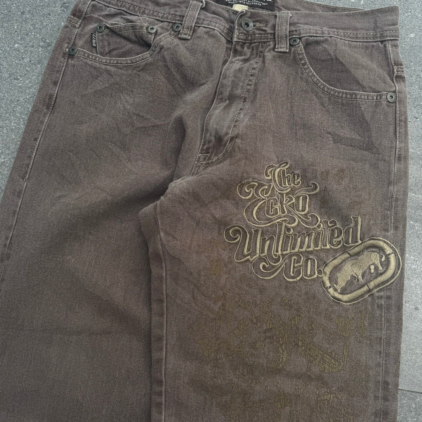 rare brown ecko jeans - 32x30”